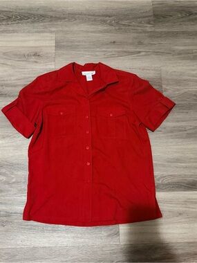 Anna And Frank Red Short-Sleeve Button-Down Shirt